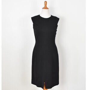 M.M. LAFLEUR Katie Front Slit Black Cap Sleeve Fitted Ponte Dress - 12